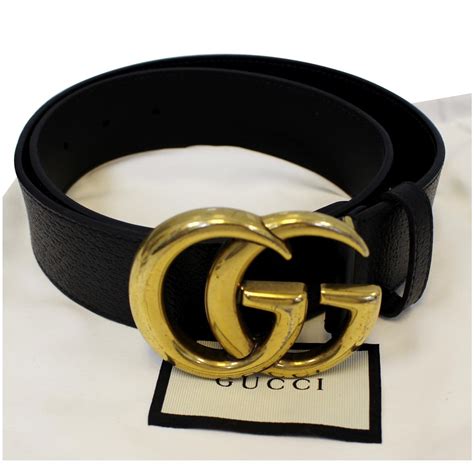 leather belt with double g buckle gucci